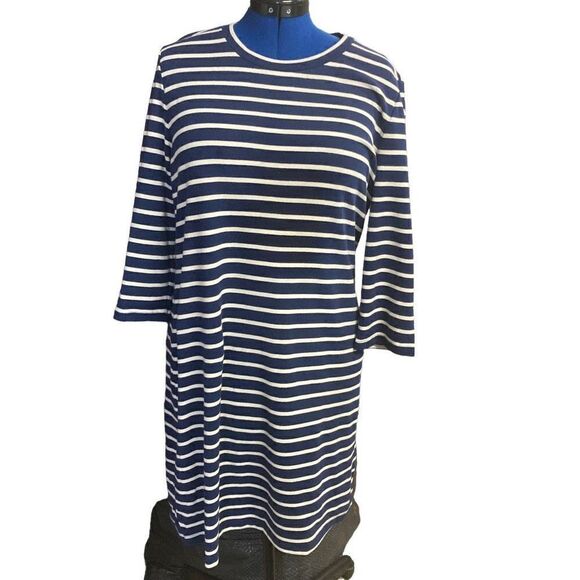 OLD NAVY Blue & White Striped Nautical Dress Size Large - Picture 1 of 11